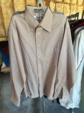 Croft & Barrow Men's Wrinkle-Resistant Oxford Button-Down Shirt, Brown Plaid, Si